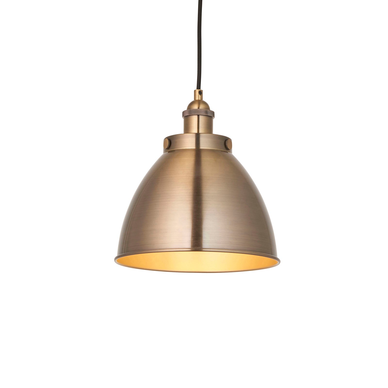 Franklin 1-Light Small Industrial Pendant - Antique Brass Finish