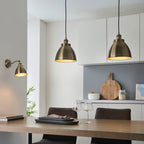 Franklin 1-Light Small Industrial Pendant - Antique Brass Finish