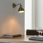 Franklin 1-Light Adjustable Industrial Wall Light - Antique Brass Finish