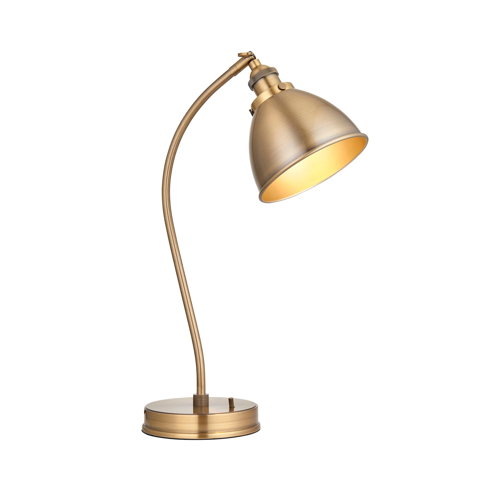Franklin 1-Light Adjustable Industrial Table Lamp - Antique Brass Finish