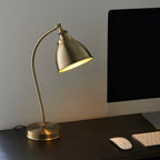 Franklin 1-Light Adjustable Industrial Table Lamp - Antique Brass Finish