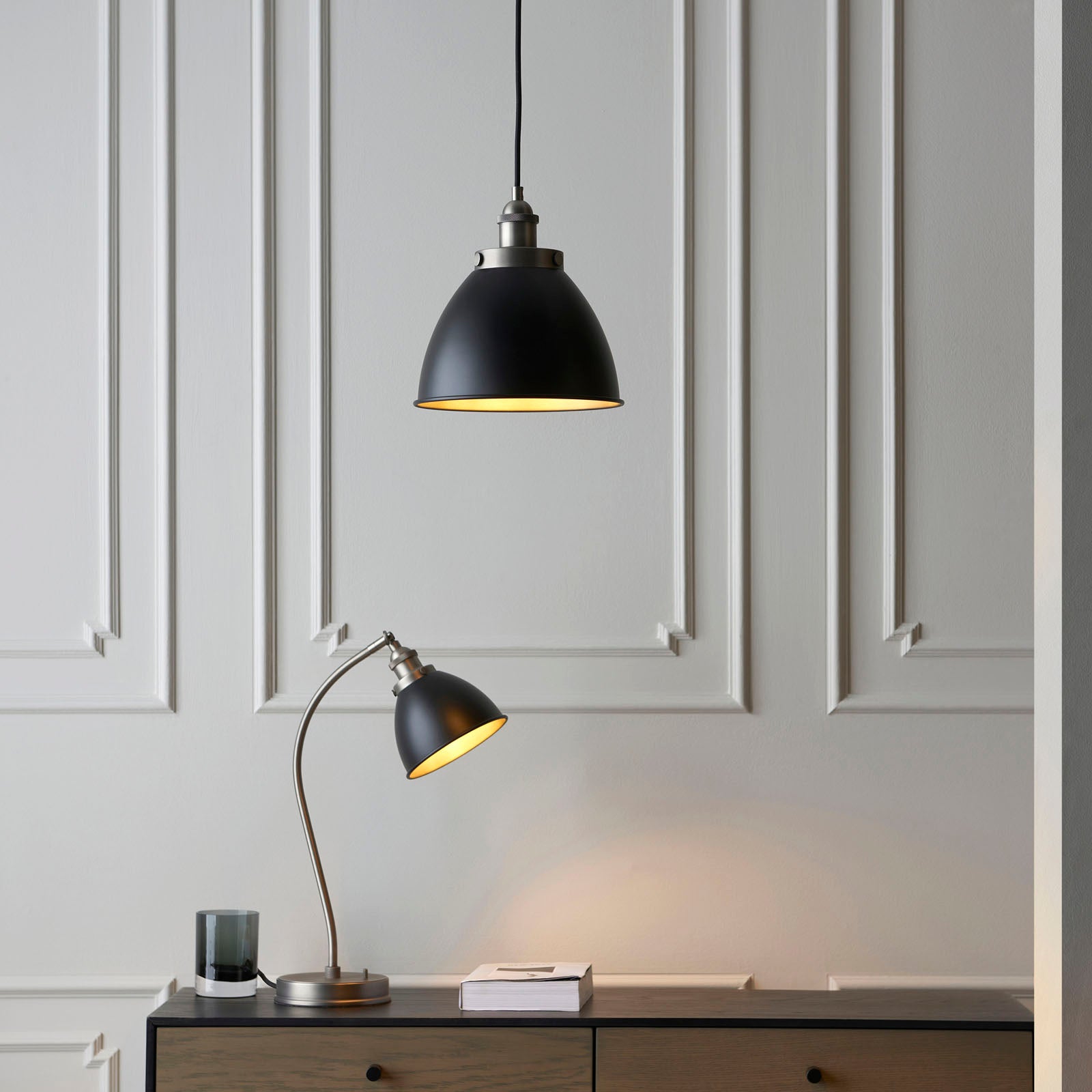 Franklin 1-Light Small Industrial Pendant - Matt Black Finish