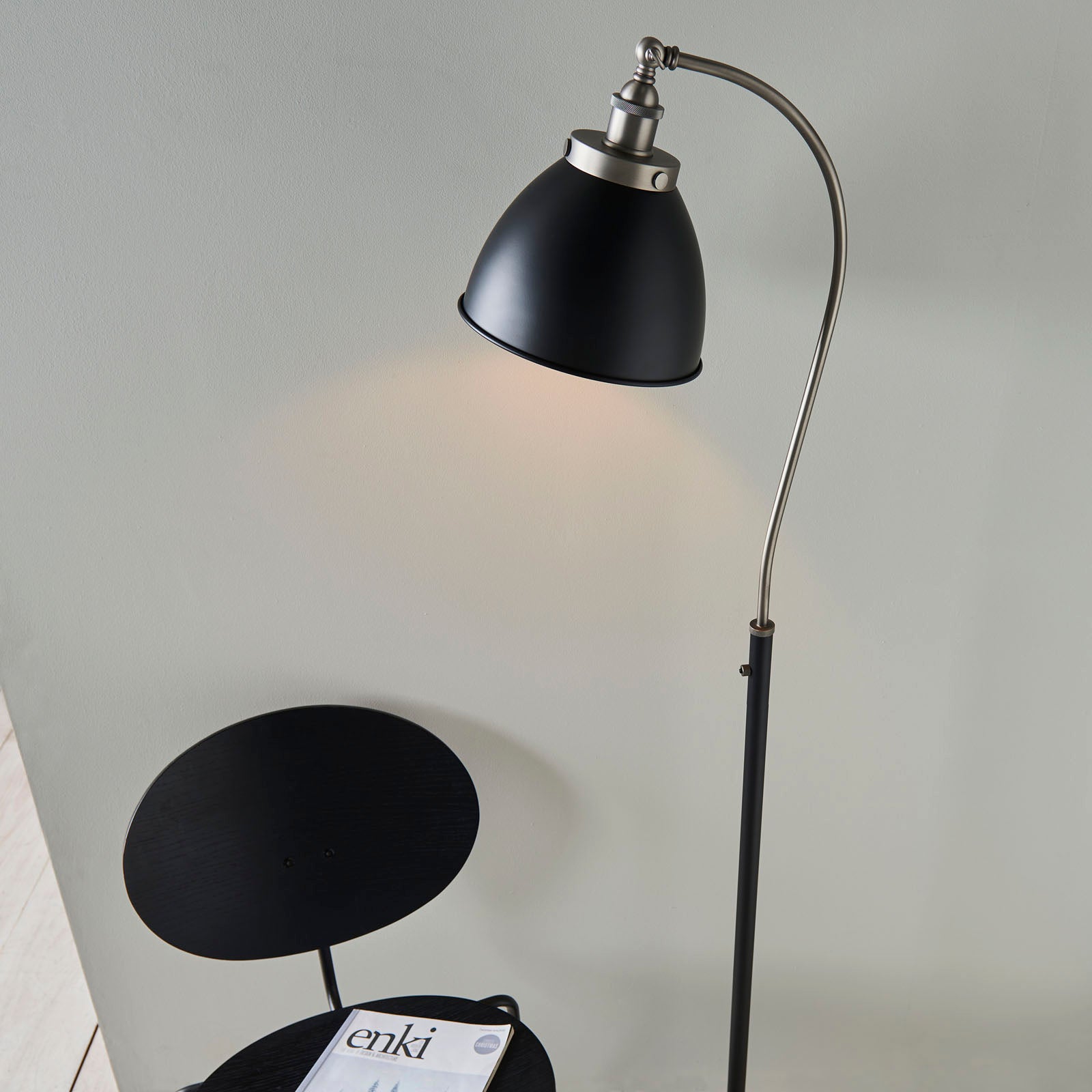Franklin 1-Light Adjustable Floor Lamp - Matt Black Finish