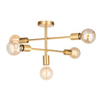 Studio Brushed Brass 5-Light Semi-Flush Ceiling Light