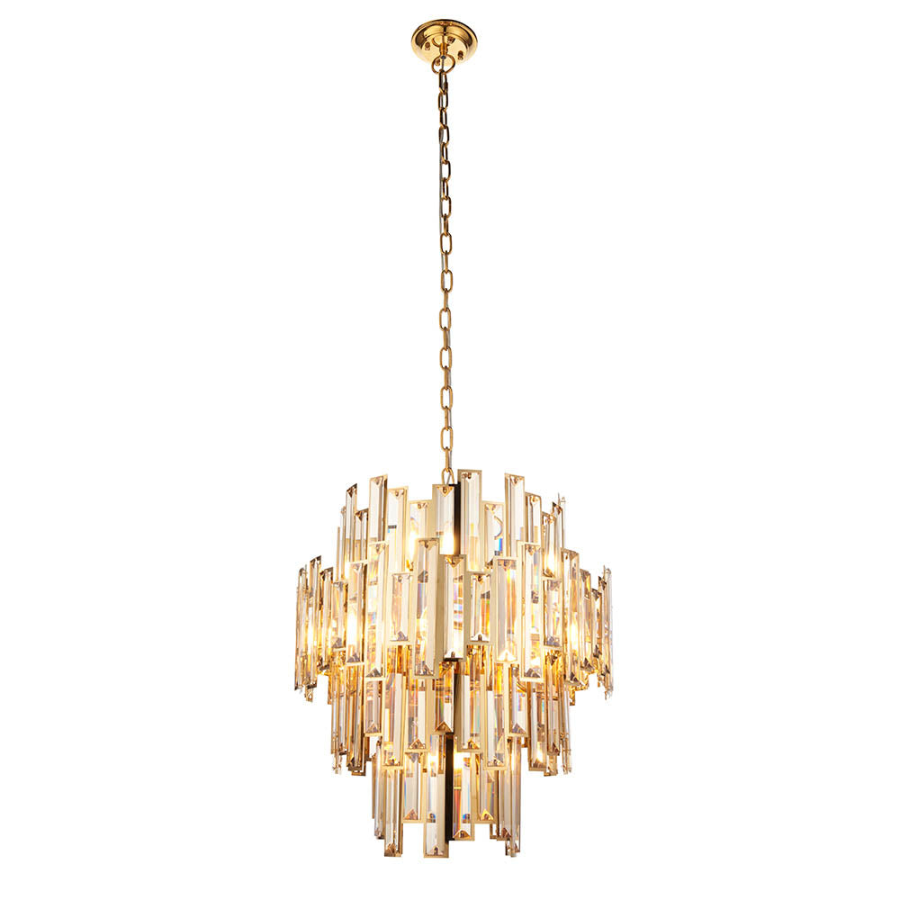 Viviana 12 Light Pendant Gold Effect Plate