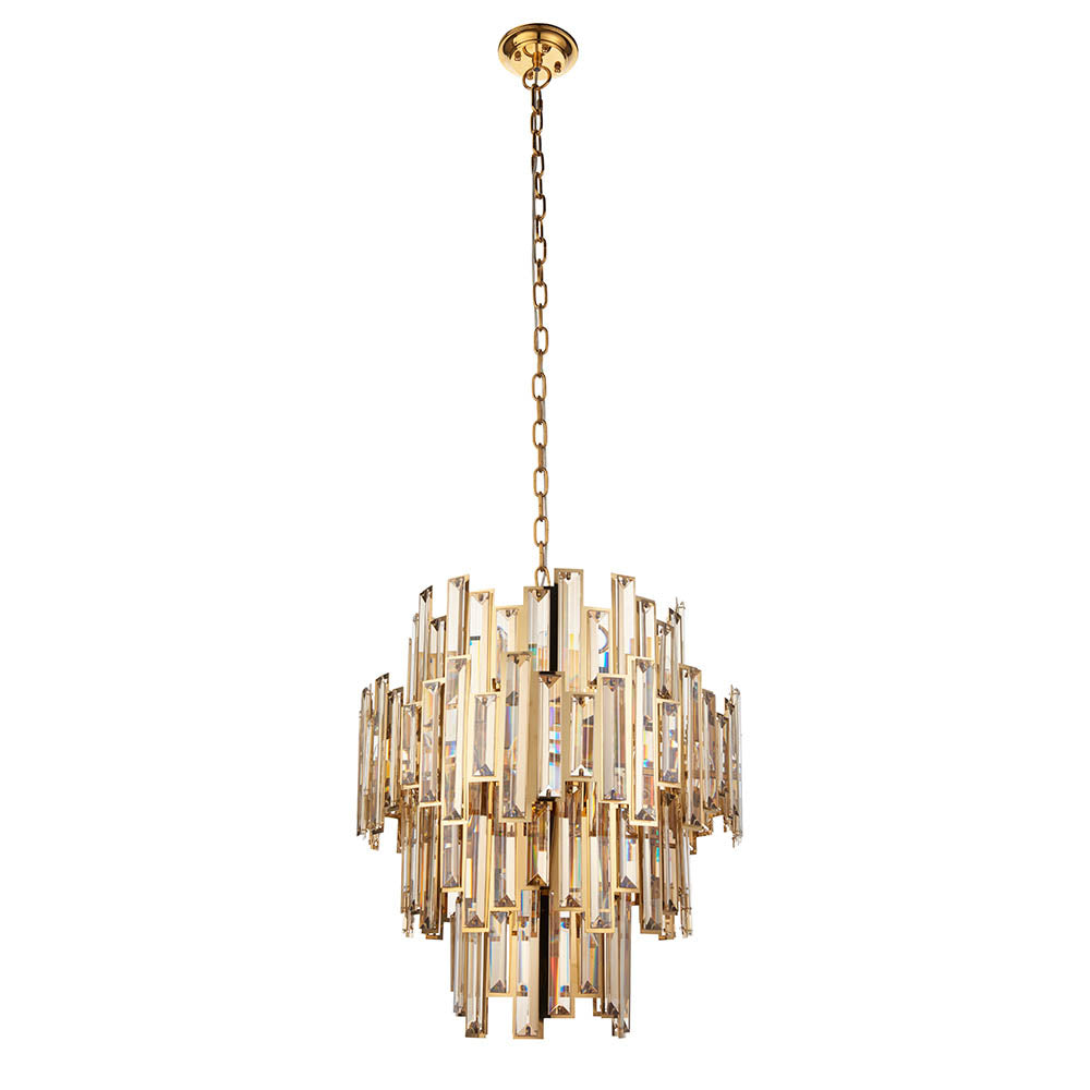 Viviana 12 Light Pendant Gold Effect Plate