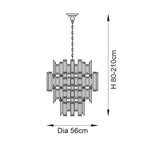 Viviana 12 Light Pendant Gold Effect Plate