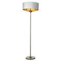 Highclere Antique Brass 3-Light Table Lamp with Vintage White Shade