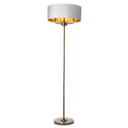 Highclere Antique Brass 3-Light Table Lamp with Vintage White Shade