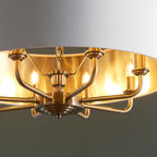 Highclere Antique Brass 8-Light Pendant Light with Vintage White Shades
