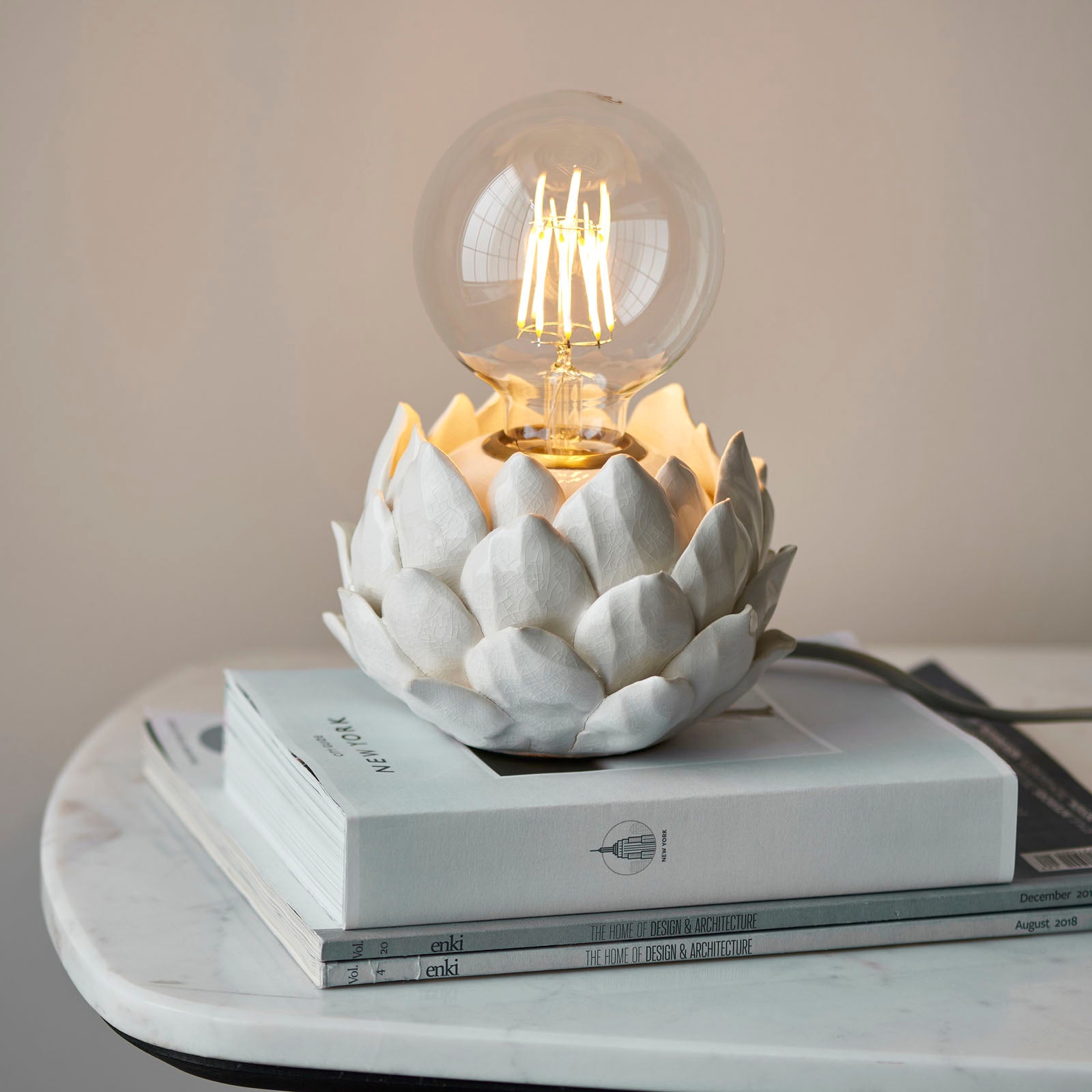 Artichoke 1-Light Table Lamp: Ceramic Base (Unique Design)