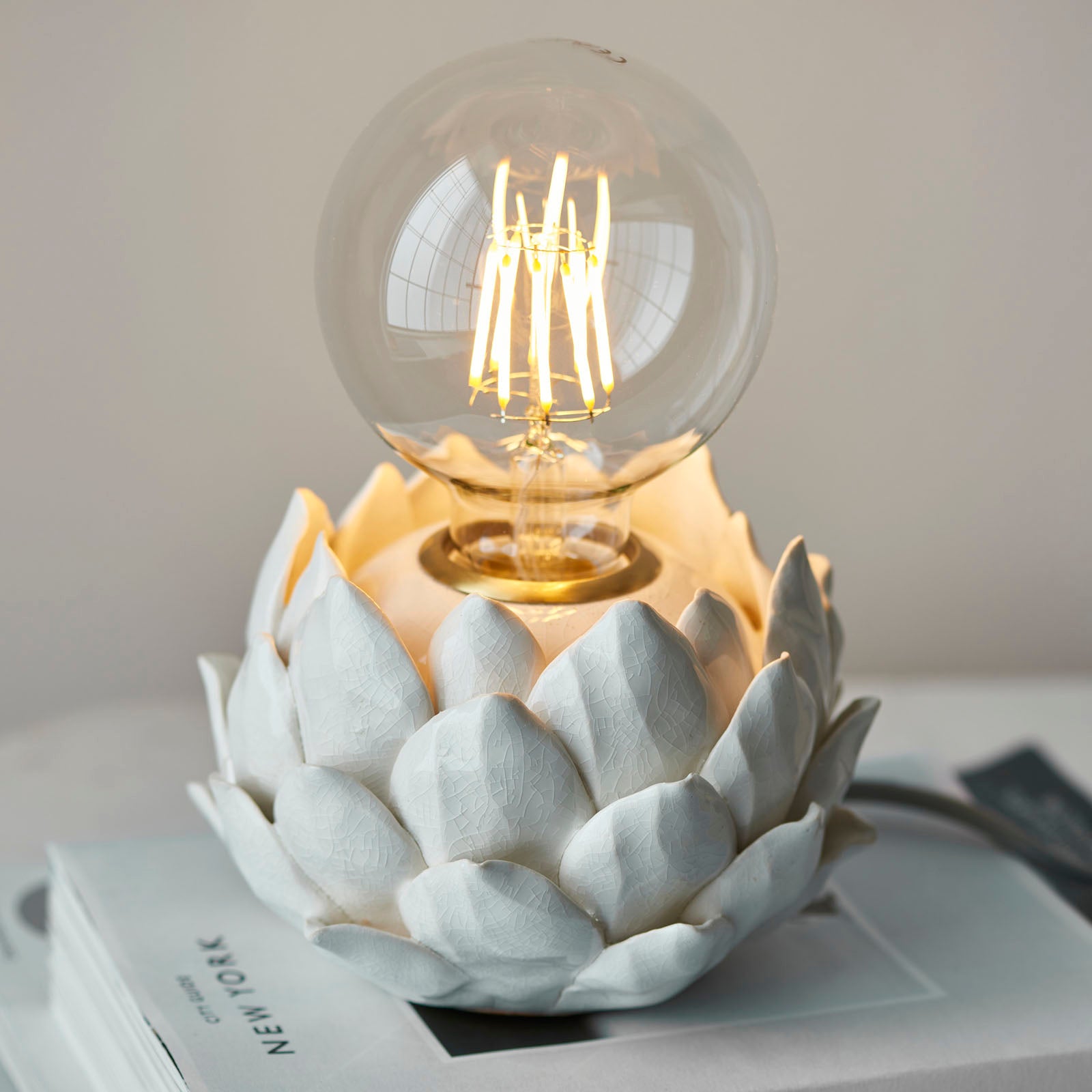Artichoke 1-Light Table Lamp: Ceramic Base (Unique Design)