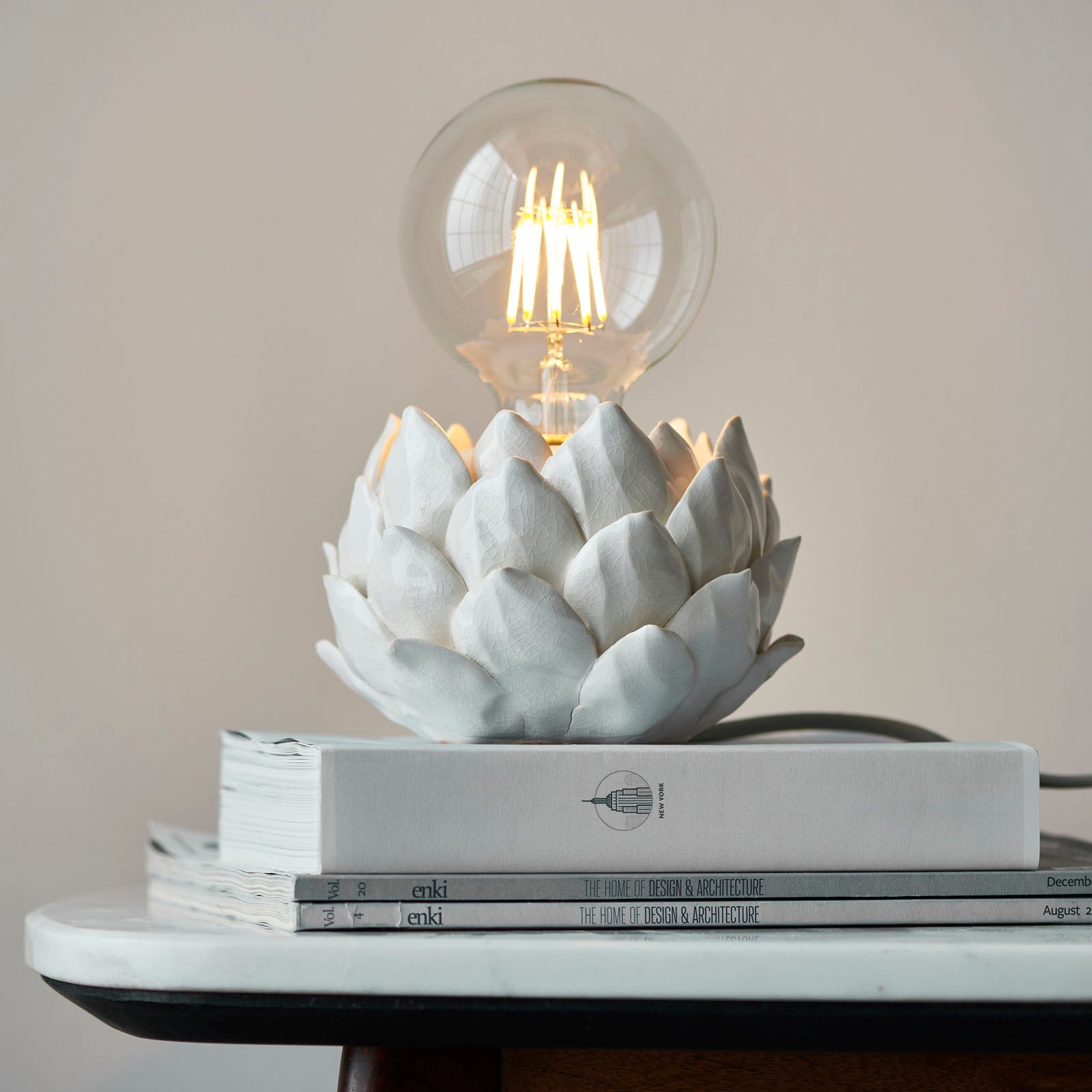 Artichoke 1-Light Table Lamp: Ceramic Base (Unique Design)