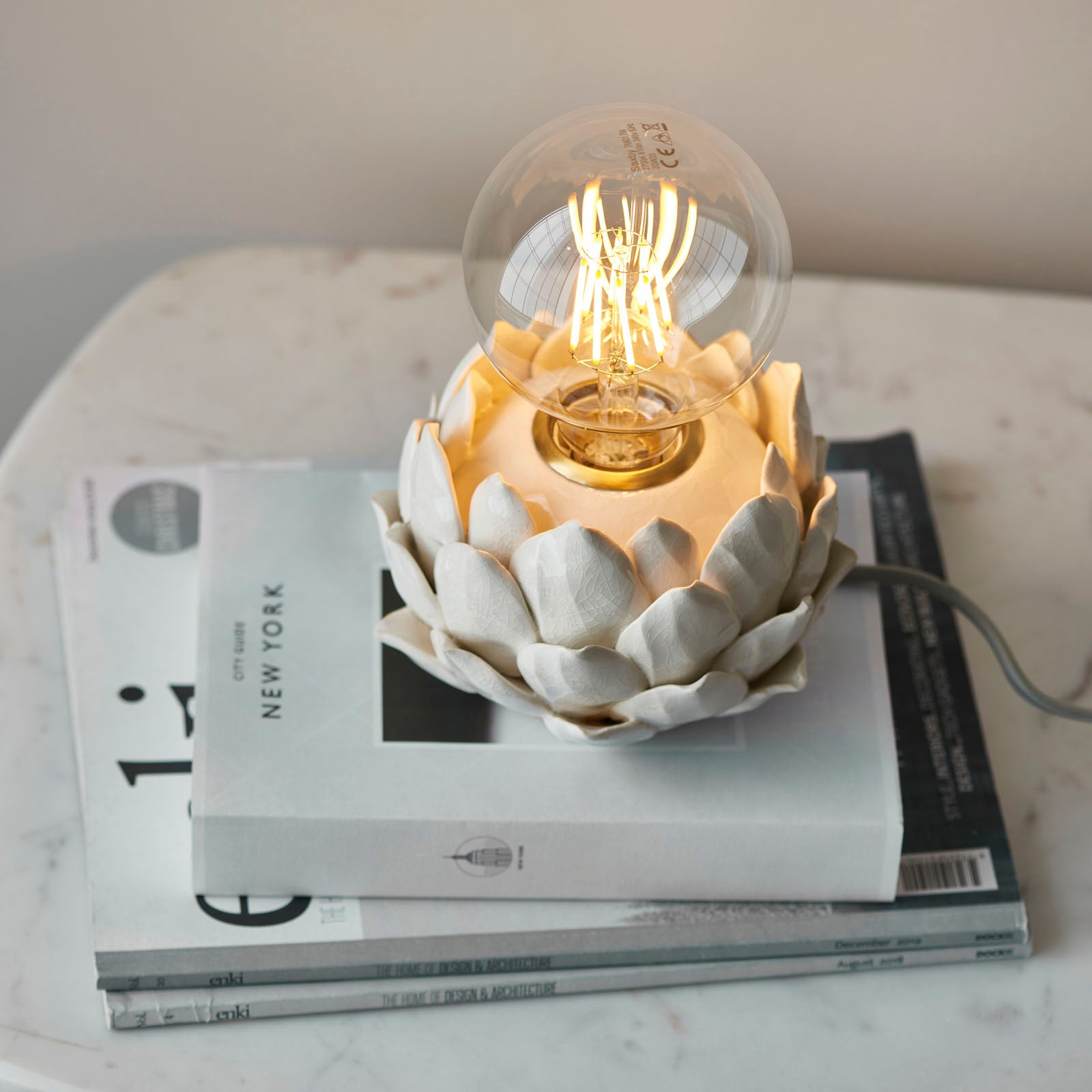 Artichoke 1-Light Table Lamp: Ceramic Base (Unique Design)
