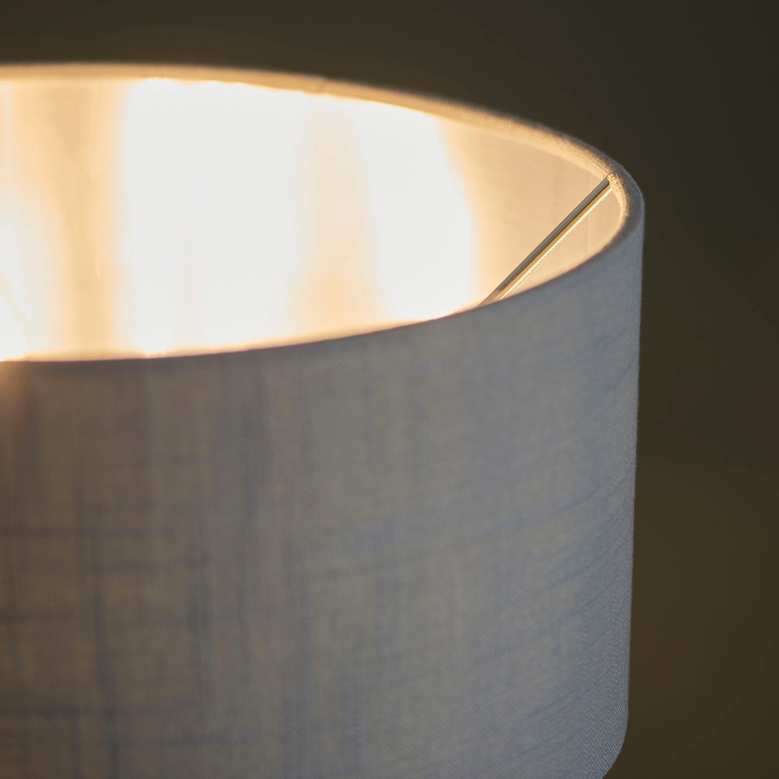 Highclere Bright Nickel 3-Light Table Lamp with Charcoal Linen Shade