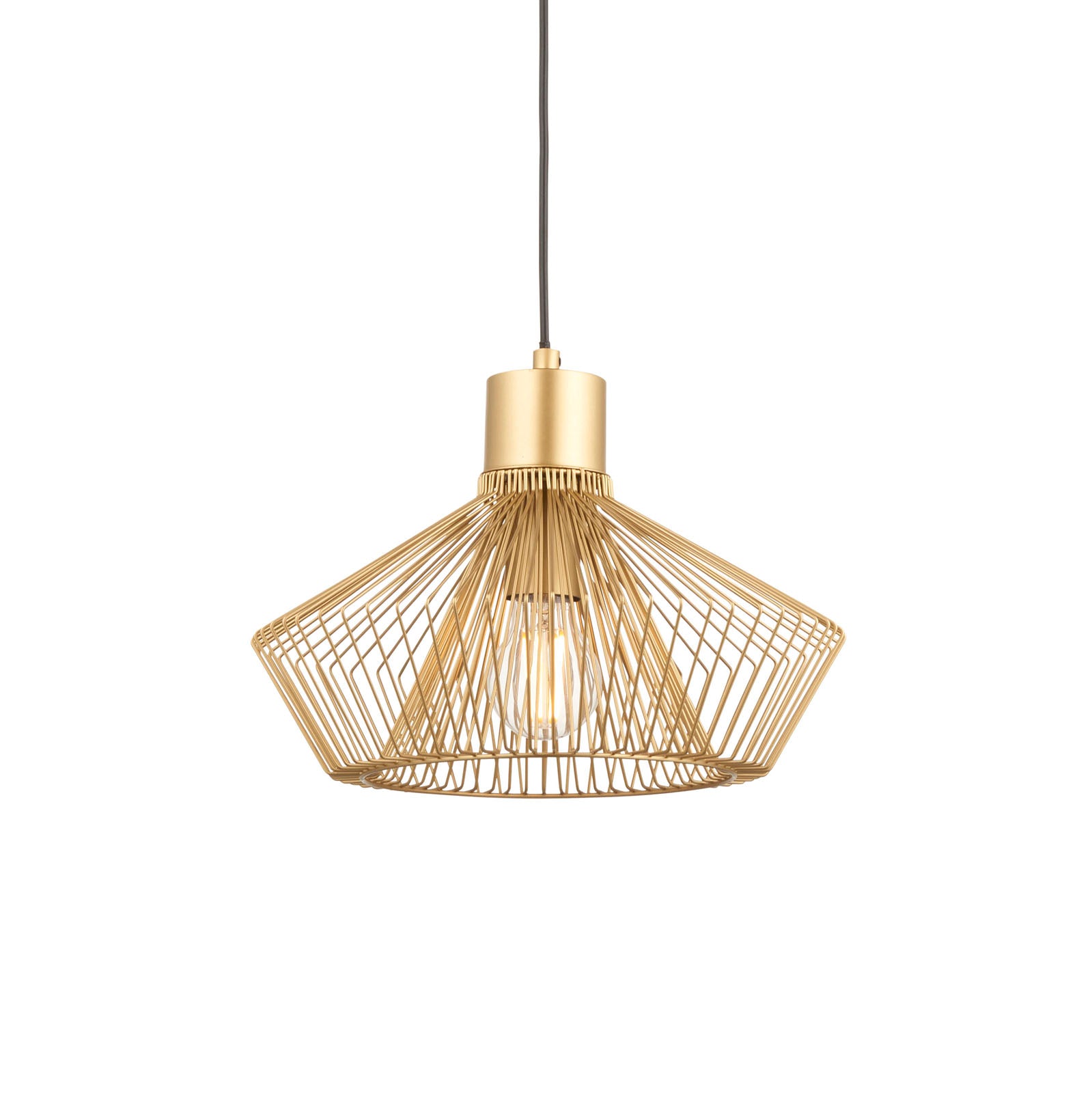 Kimberley Polished Gold Metal Cage Pendant Light