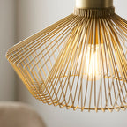 Kimberley Polished Gold Metal Cage Pendant Light