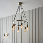 Hal 6-Light Antique Brass Industrial Pendant Lamp