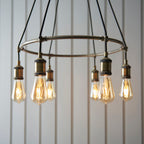 Hal 6-Light Antique Brass Industrial Pendant Lamp