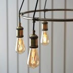 Hal 6-Light Antique Brass Industrial Pendant Lamp
