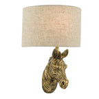 Abby Zebra Wall Light Gold with Natural Linen Shade