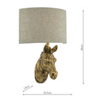 Abby Zebra Wall Light Gold with Natural Linen Shade