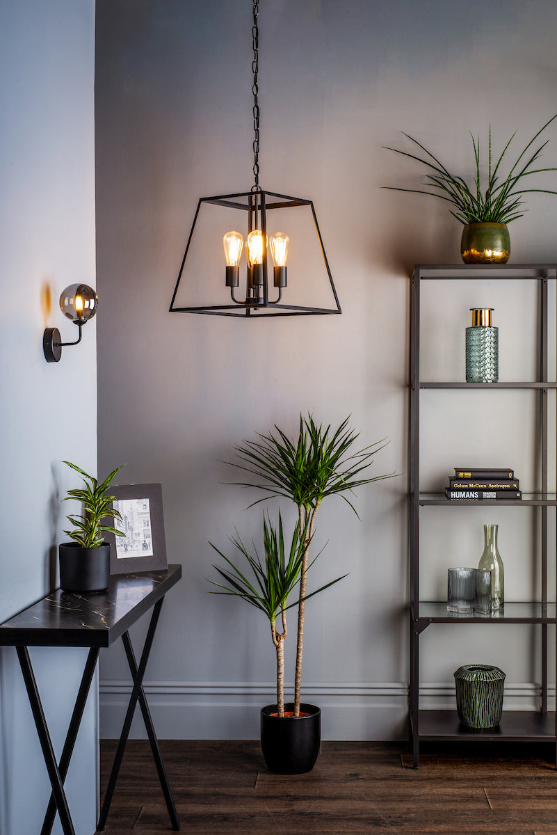 Academy 4 Light Lantern Black