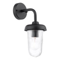 Acotas Outdoor Wall Light Matt Black and Ribbed Glass IP44