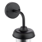 Acotas Outdoor Wall Light Matt Black and Ribbed Glass IP44