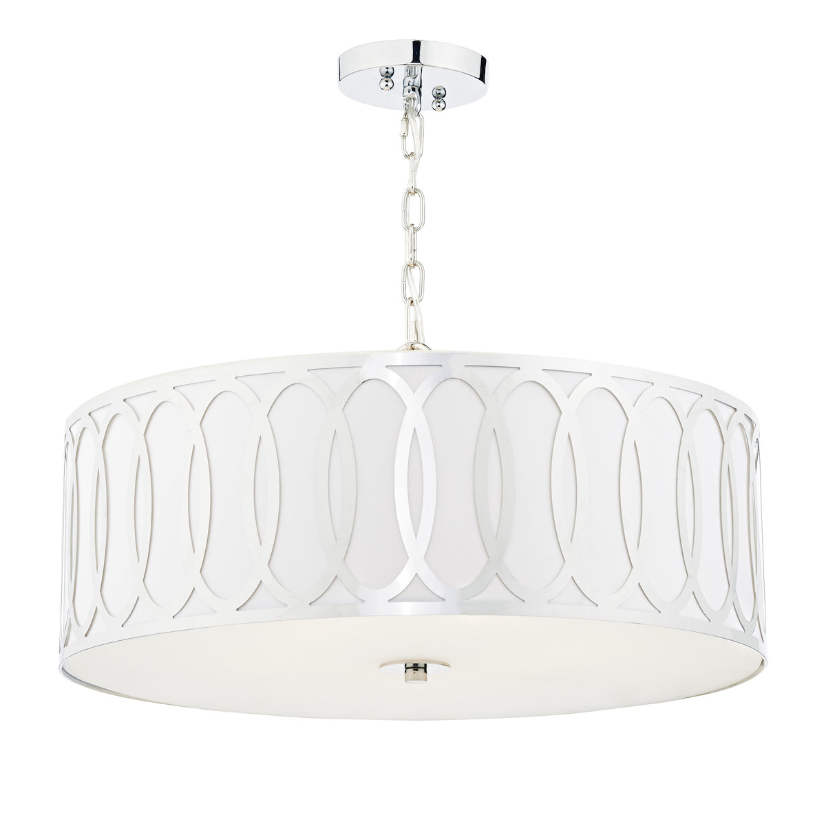 Acura 5 Light Pendant Polished Chrome White