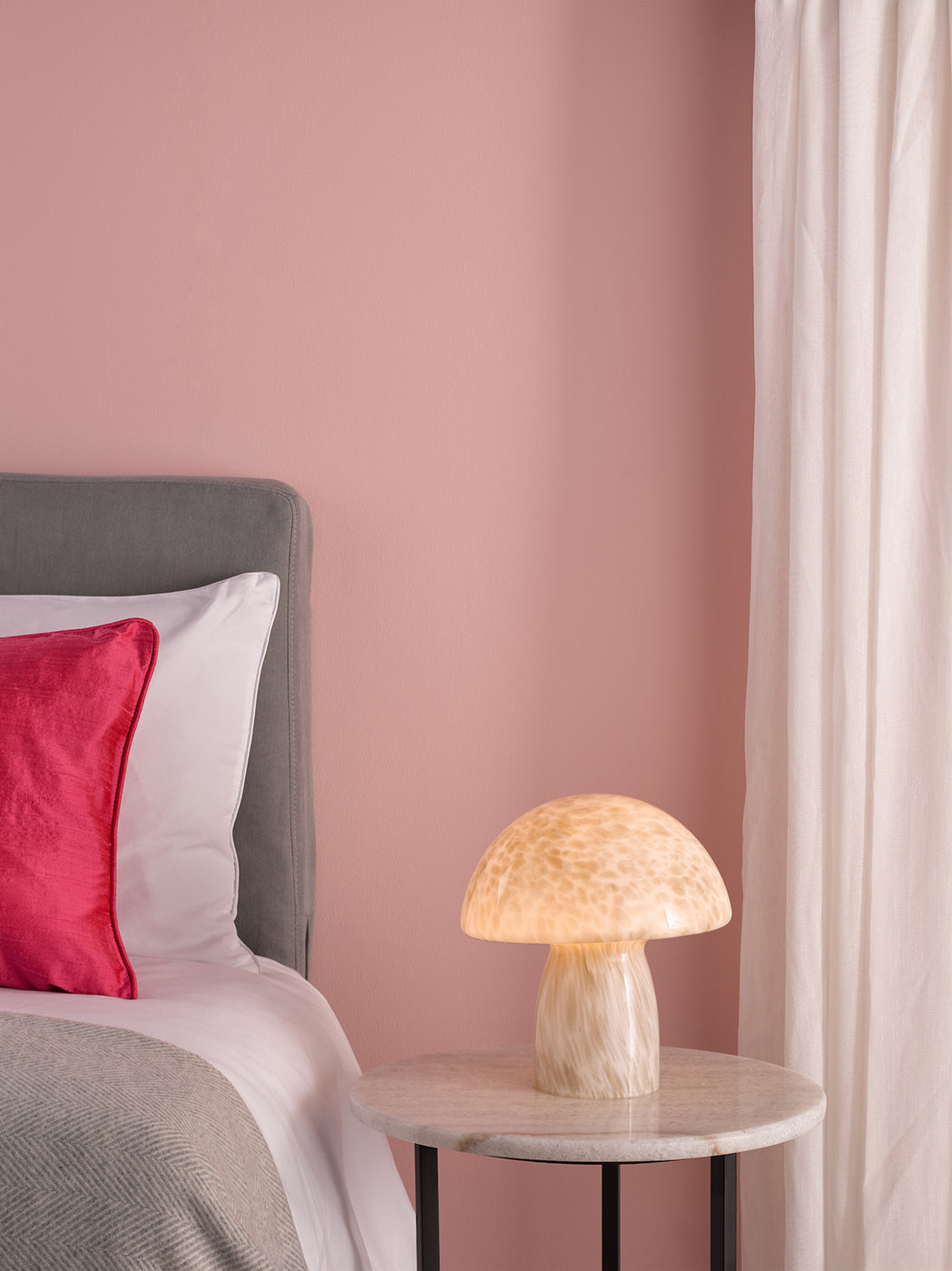 Addie Table Lamp White Art Glass