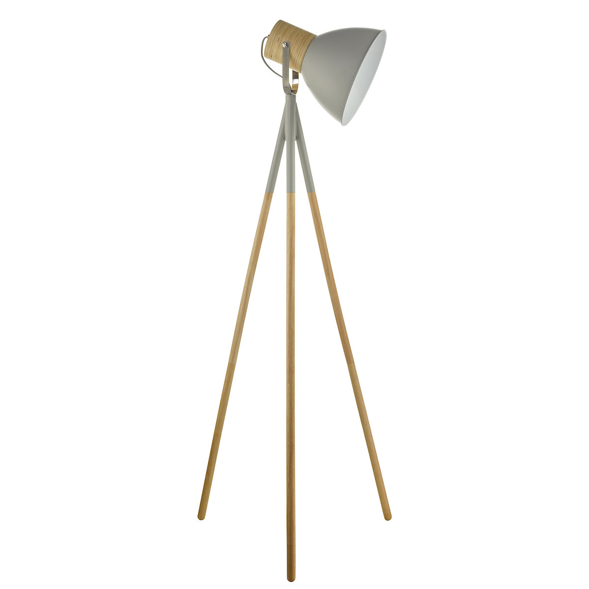 Adna Floor Lamps Grey & Natural Wood