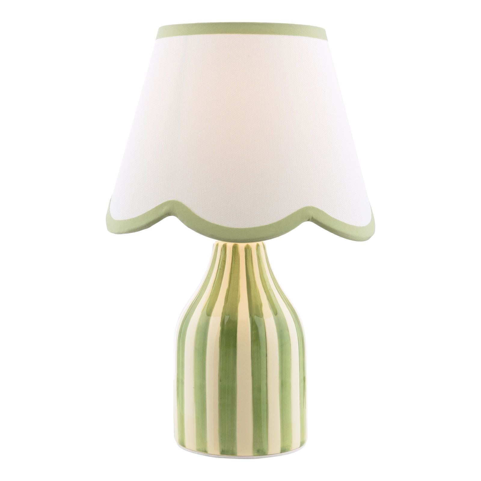 Aimee Twin Pack Table Lamp Green Ceramic With Shade