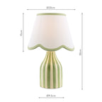 Aimee Twin Pack Table Lamp Green Ceramic With Shade