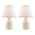 Aimee Twin Pack Table Lamp Taupe Ceramic With Shade