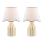 Aimee Twin Pack Table Lamp Taupe Ceramic With Shade