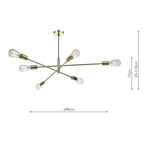 Alana 6 Light Pendant Polished Gold