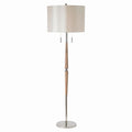 Altesse 2-Light Floor Lamp: Polished Nickel & Wood