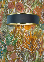 Alvaro Wall Light Brushed Brass With Blue Shade