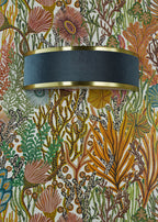 Alvaro Wall Light Brushed Brass With Blue Shade