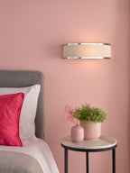 Alvaro Wall Light Polished Chrome With Ivory Shade