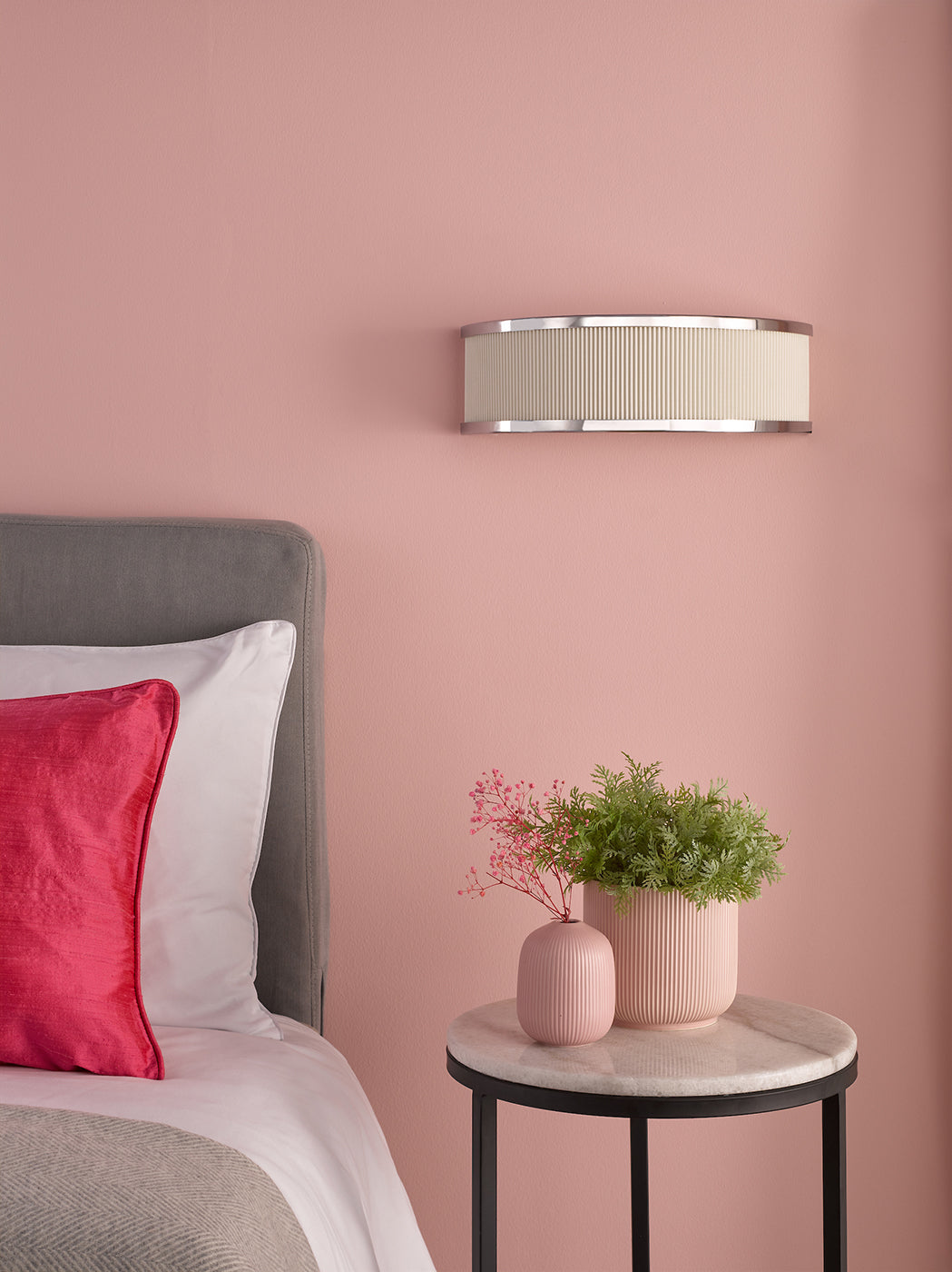 Alvaro Wall Light Polished Chrome With Ivory Shade