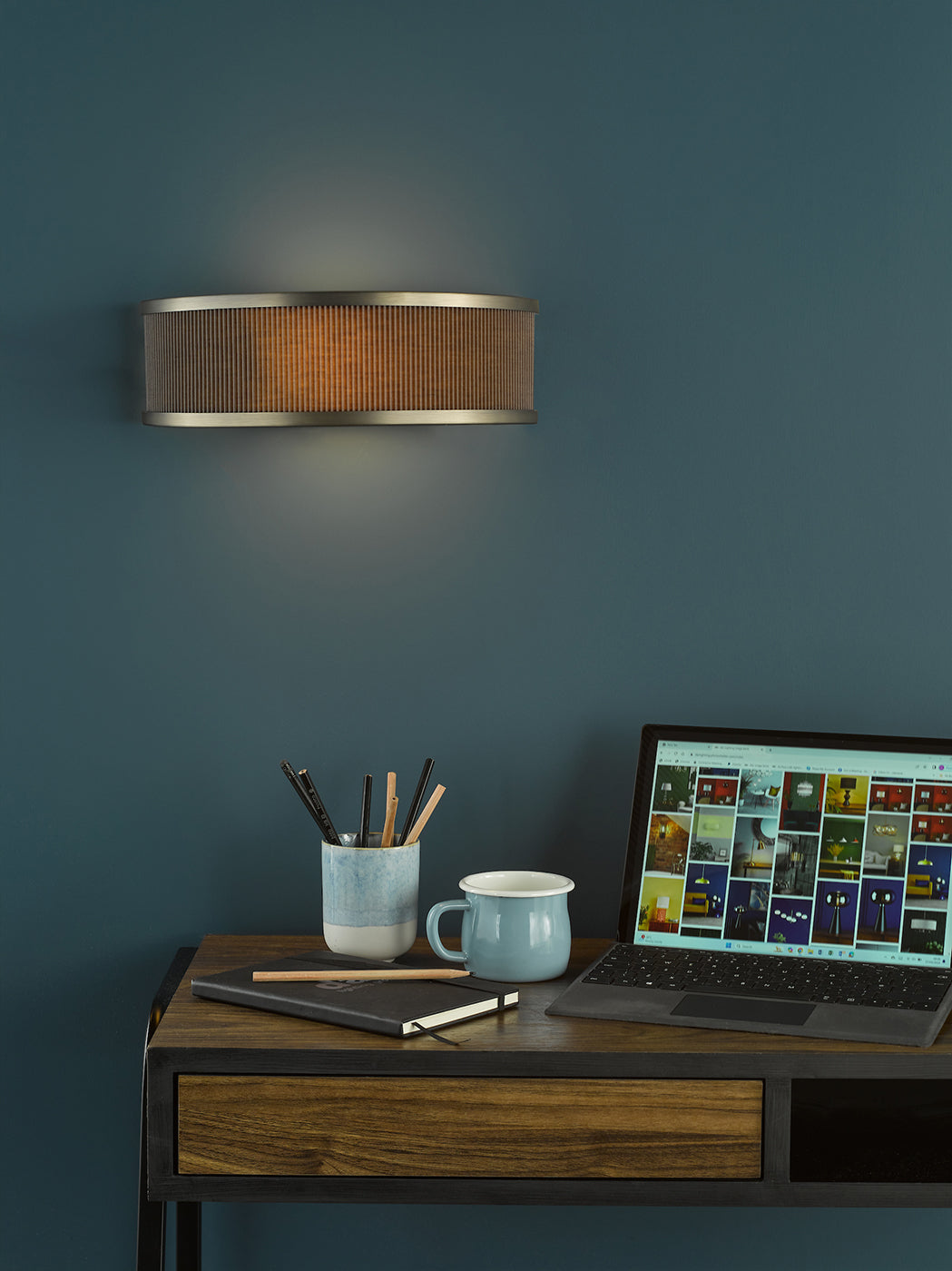 Alvaro Wall Light Antique Bronze With Brown Shade