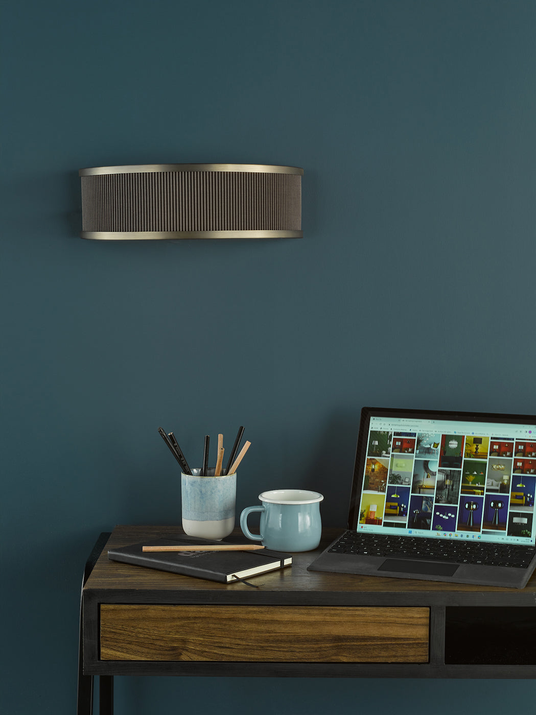 Alvaro Wall Light Antique Bronze With Brown Shade