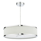 Alvaro 3 Light Single Pendant Polished Chrome Ivory