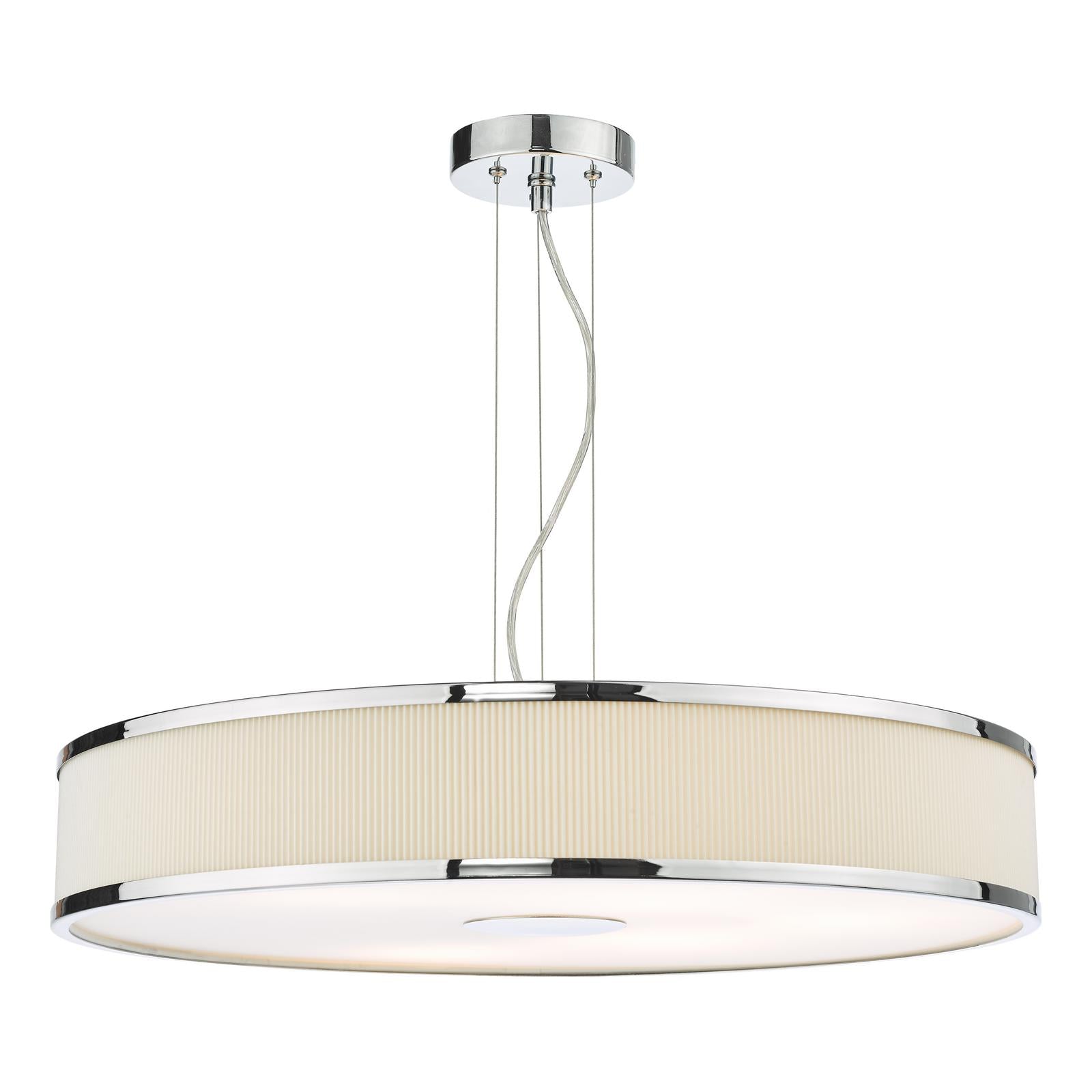 Alvaro 6 Light Single Pendant Polished Chrome Ivory