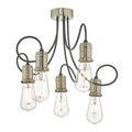 Alzbet 5 Light Semi Flush Antique Brass & Black