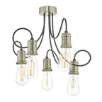 Alzbet 5 Light Semi Flush Antique Brass & Black