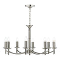 Ambassador 8 Light Dual Mount Chandelier Satin Chrome