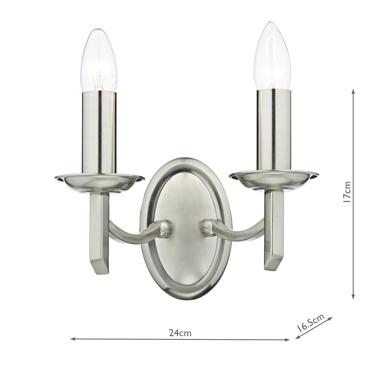 Ambassador Double Wall Bracket Satin Chrome